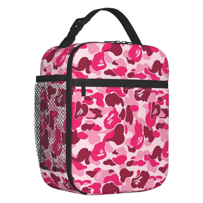Geantă de prânz izolată Camo pentru femei, impermeabilă, militară, de camuflaj, Geanta termică pentru prânz, pe plajă, camping, călătorie