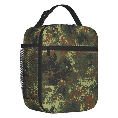 Geantă de prânz izolată Camo pentru femei, impermeabilă, militară, de camuflaj, Geanta termică pentru prânz, pe plajă, camping, călătorie