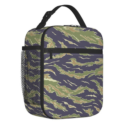 Geantă de prânz izolată Camo pentru femei, impermeabilă, militară, de camuflaj, Geanta termică pentru prânz, pe plajă, camping, călătorie