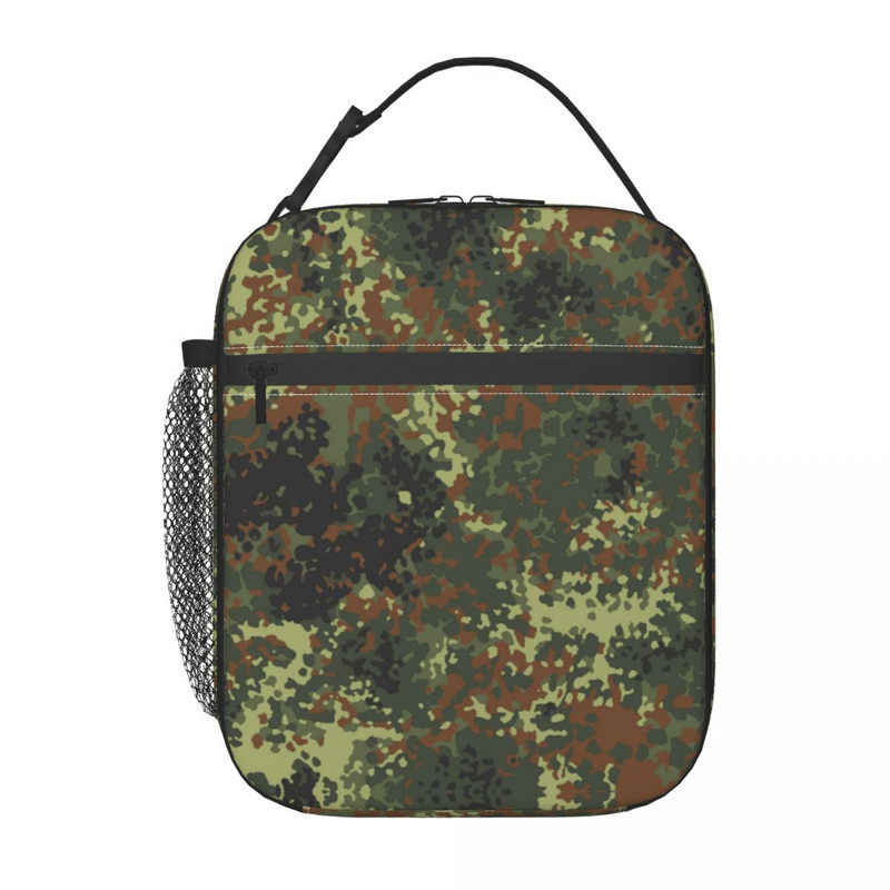 Geantă de prânz izolată Camo pentru femei, impermeabilă, militară, de camuflaj, Geanta termică pentru prânz, pe plajă, camping, călătorie