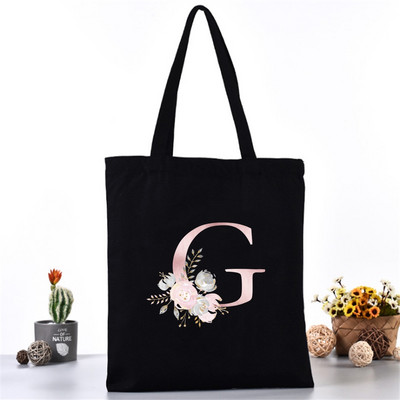 Divatos Vászontáska Női Vásárlók Válltáskák Öko szervező Nagy kézitáska Rózsaszín levélnyomat Összecsukható bevásárlócsomag