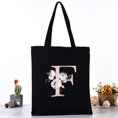 Divatos Vászontáska Női Vásárlók Válltáskák Öko szervező Nagy kézitáska Rózsaszín levélnyomat Összecsukható bevásárlócsomag