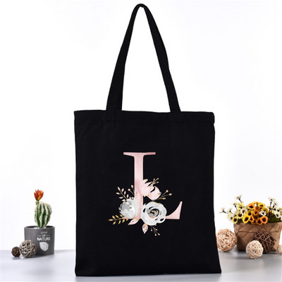 Divatos Vászontáska Női Vásárlók Válltáskák Öko szervező Nagy kézitáska Rózsaszín levélnyomat Összecsukható bevásárlócsomag