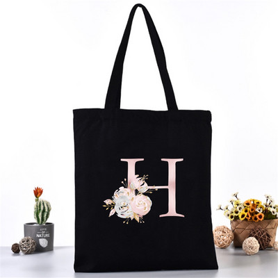 Divatos Vászontáska Női Vásárlók Válltáskák Öko szervező Nagy kézitáska Rózsaszín levélnyomat Összecsukható bevásárlócsomag