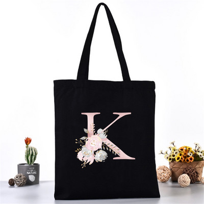 Divatos Vászontáska Női Vásárlók Válltáskák Öko szervező Nagy kézitáska Rózsaszín levélnyomat Összecsukható bevásárlócsomag