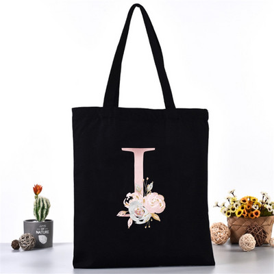 Divatos Vászontáska Női Vásárlók Válltáskák Öko szervező Nagy kézitáska Rózsaszín levélnyomat Összecsukható bevásárlócsomag