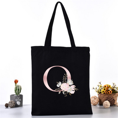 Divatos Vászontáska Női Vásárlók Válltáskák Öko szervező Nagy kézitáska Rózsaszín levélnyomat Összecsukható bevásárlócsomag