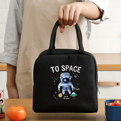 Izolirana torba za ručak, patentni zatvarač, hladnjak, termo torba, kutija za ručak, platnena torba za piknik, torbe za ručak za posao, ručna torba, astronautski uzorak