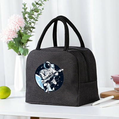 Izolirana torba za ručak, patentni zatvarač, hladnjak, termo torba, kutija za ručak, platnena torba za piknik, torbe za ručak za posao, ručna torba, astronautski uzorak