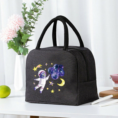 Izolirana torba za ručak, patentni zatvarač, hladnjak, termo torba, kutija za ručak, platnena torba za piknik, torbe za ručak za posao, ručna torba, astronautski uzorak