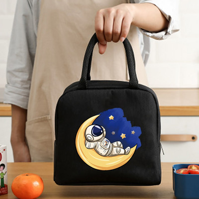 Izolirana torba za ručak, patentni zatvarač, hladnjak, termo torba, kutija za ručak, platnena torba za piknik, torbe za ručak za posao, ručna torba, astronautski uzorak