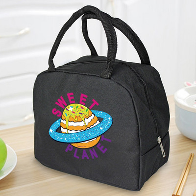 Izolirana torba za ručak, patentni zatvarač, hladnjak, termo torba, kutija za ručak, platnena torba za piknik, torbe za ručak za posao, ručna torba, astronautski uzorak