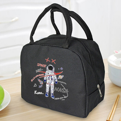 Izolirana torba za ručak, patentni zatvarač, hladnjak, termo torba, kutija za ručak, platnena torba za piknik, torbe za ručak za posao, ručna torba, astronautski uzorak