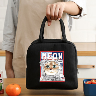 Izolirana torba za ručak, patentni zatvarač, hladnjak, termo torba, kutija za ručak, platnena torba za piknik, torbe za ručak za posao, ručna torba, astronautski uzorak