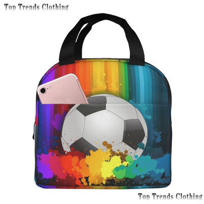 Futball Foci Labdalángok Hőszigetelt Ebédtáska Férfi Futball Sport Hordozható Ebédláda iskolai utazáshoz Élelmiszerdoboz