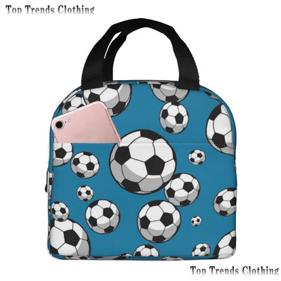 Futball Foci Labdalángok Hőszigetelt Ebédtáska Férfi Futball Sport Hordozható Ebédláda iskolai utazáshoz Élelmiszerdoboz