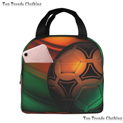 Futball Foci Labdalángok Hőszigetelt Ebédtáska Férfi Futball Sport Hordozható Ebédláda iskolai utazáshoz Élelmiszerdoboz