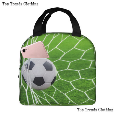 Futball Foci Labdalángok Hőszigetelt Ebédtáska Férfi Futball Sport Hordozható Ebédláda iskolai utazáshoz Élelmiszerdoboz