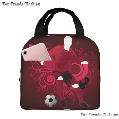 Futball Foci Labdalángok Hőszigetelt Ebédtáska Férfi Futball Sport Hordozható Ebédláda iskolai utazáshoz Élelmiszerdoboz