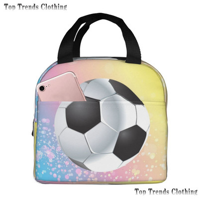 Futball Foci Labdalángok Hőszigetelt Ebédtáska Férfi Futball Sport Hordozható Ebédláda iskolai utazáshoz Élelmiszerdoboz