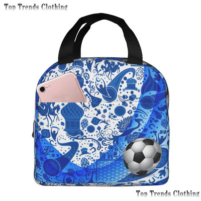 Futball Foci Labdalángok Hőszigetelt Ebédtáska Férfi Futball Sport Hordozható Ebédláda iskolai utazáshoz Élelmiszerdoboz