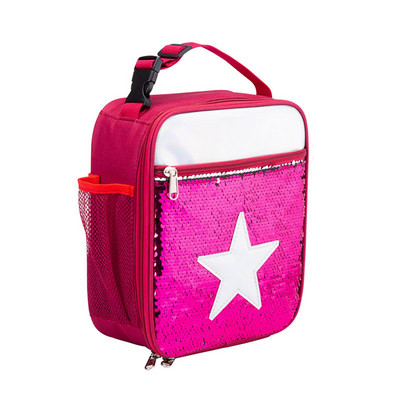 Geantă de prânz de mare capacitate cu cusături laser Geantă din plasă laterală Curea reglabilă Saci de depozitare pentru picnic pentru copii/adulti