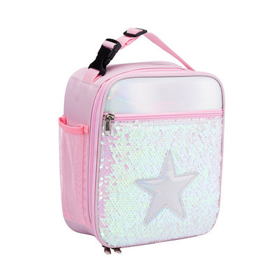 Geantă de prânz de mare capacitate cu cusături laser Geantă din plasă laterală Curea reglabilă Saci de depozitare pentru picnic pentru copii/adulti