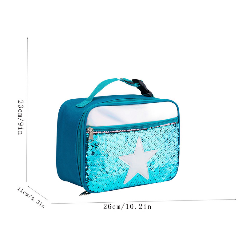 Geantă de prânz de mare capacitate cu cusături laser Geantă din plasă laterală Curea reglabilă Saci de depozitare pentru picnic pentru copii/adulti