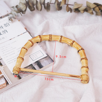 2Gb Deepeel Vintage D&O veida rotangpalmas koka bambusa rokturis DIY rokdarbu somas rokturi Pusapaļa rokassomiņa Austi somas piederumi