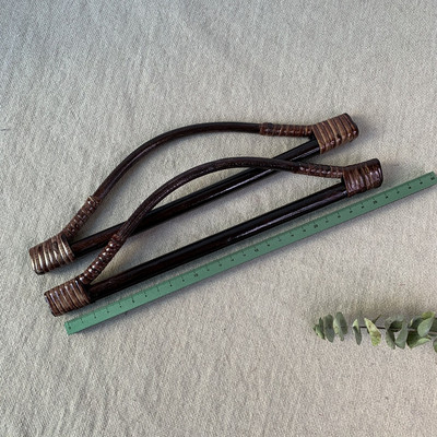 2Gb Deepeel Vintage D&O veida rotangpalmas koka bambusa rokturis DIY rokdarbu somas rokturi Pusapaļa rokassomiņa Austi somas piederumi