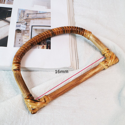 2Gb Deepeel Vintage D&O veida rotangpalmas koka bambusa rokturis DIY rokdarbu somas rokturi Pusapaļa rokassomiņa Austi somas piederumi