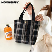 1 kom. topla zimska mini ručna torba u korejskom stilu, ženska mala torba za kupovinu za djevojčice, svježa platnena torba za pohranu za višekratnu upotrebu