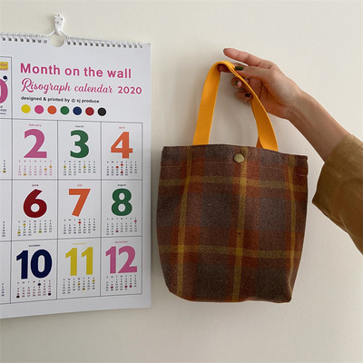 1 kom. topla zimska mini ručna torba u korejskom stilu, ženska mala torba za kupovinu za djevojčice, svježa platnena torba za pohranu za višekratnu upotrebu