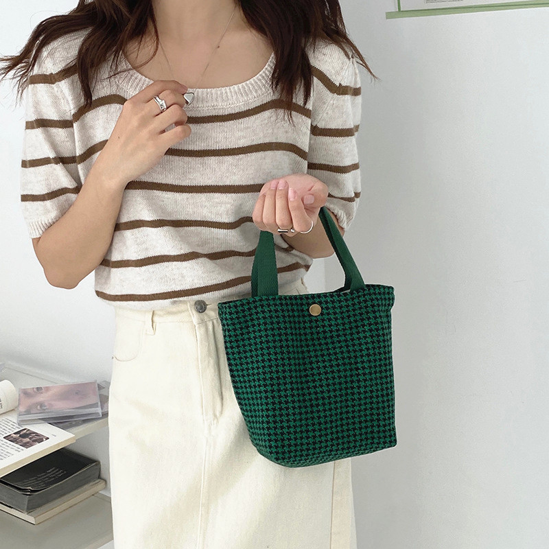 1 kom. topla zimska mini ručna torba u korejskom stilu, ženska mala torba za kupovinu za djevojčice, svježa platnena torba za pohranu za višekratnu upotrebu