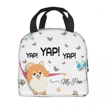 Γελοιογραφία Pomeranian Lunch Boxes Γυναικείες πολλαπλές χρήσεις Spitz Dog Θερμικό ψυγείο με μόνωση τροφίμων Τσάντα μεσημεριανού γεύματος Εργασία γραφείου