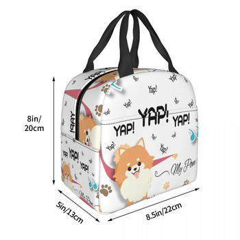 Γελοιογραφία Pomeranian Lunch Boxes Γυναικείες πολλαπλές χρήσεις Spitz Dog Θερμικό ψυγείο με μόνωση τροφίμων Τσάντα μεσημεριανού γεύματος Εργασία γραφείου