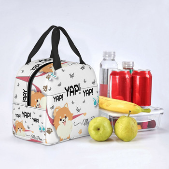 Γελοιογραφία Pomeranian Lunch Boxes Γυναικείες πολλαπλές χρήσεις Spitz Dog Θερμικό ψυγείο με μόνωση τροφίμων Τσάντα μεσημεριανού γεύματος Εργασία γραφείου