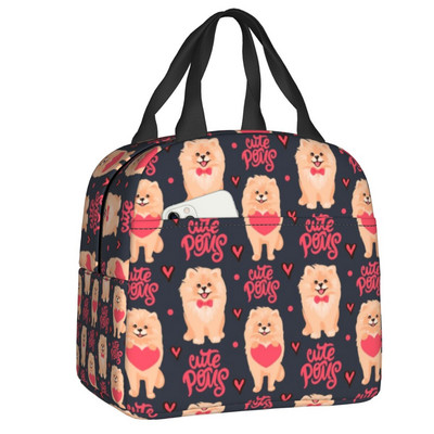 Γελοιογραφία Pomeranian Lunch Boxes Γυναικείες πολλαπλές χρήσεις Spitz Dog Θερμικό ψυγείο με μόνωση τροφίμων Τσάντα μεσημεριανού γεύματος Εργασία γραφείου