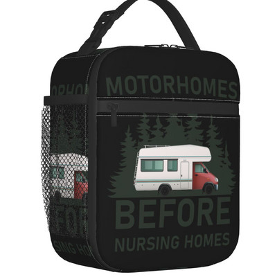 Adventure Camper Happy Camp Hőszigetelt Ebédtáska Női Hordozható Rajzfilm RV Van Life Cooler Thermal Bento Box Kids Iskolás Gyerekek