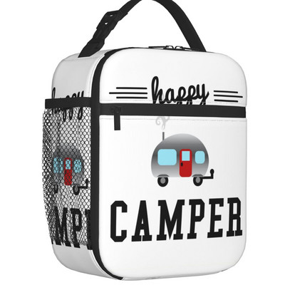 Adventure Camper Happy Camp Hőszigetelt Ebédtáska Női Hordozható Rajzfilm RV Van Life Cooler Thermal Bento Box Kids Iskolás Gyerekek