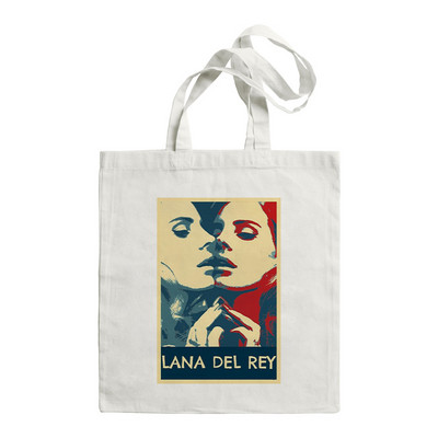 Platnena velika torba Lana Del Rey Hipster s otisnutim crtežima Torbe za kupnju Modna ležerna ručna torba velikog kapaciteta