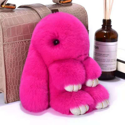 20 színű bolyhos valódi nyúlszőrme pompon nyuszi kulcstartó csecsebecse Női játék pompon Nyúl kulcstartó táskán autós kulcstartó ékszer ajándék