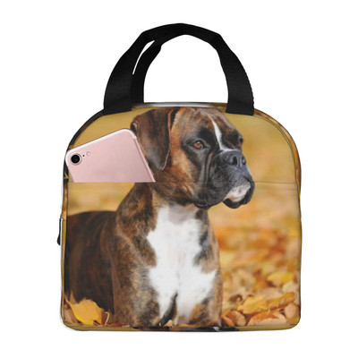 Vízálló ételkészítő doboz cipzáras boxer kutyákkal, őszi szivárgásmentes, újrafelhasználható szigetelt, tartós hűtő ebédtáska