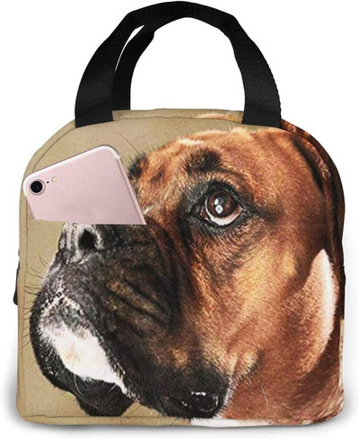 Vízálló ételkészítő doboz cipzáras boxer kutyákkal, őszi szivárgásmentes, újrafelhasználható szigetelt, tartós hűtő ebédtáska