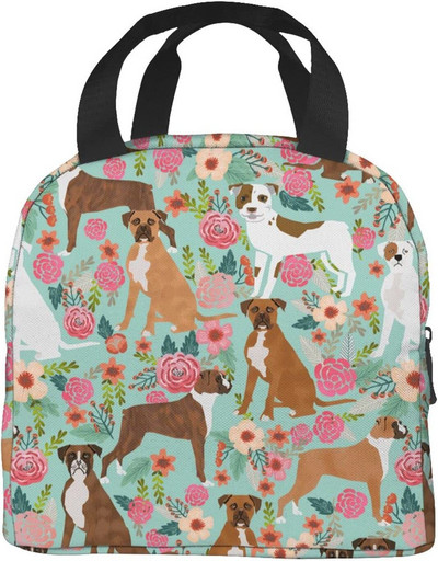 Vízálló ételkészítő doboz cipzáras boxer kutyákkal, őszi szivárgásmentes, újrafelhasználható szigetelt, tartós hűtő ebédtáska