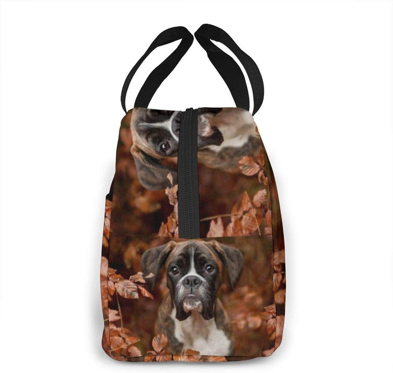 Vízálló ételkészítő doboz cipzáras boxer kutyákkal, őszi szivárgásmentes, újrafelhasználható szigetelt, tartós hűtő ebédtáska