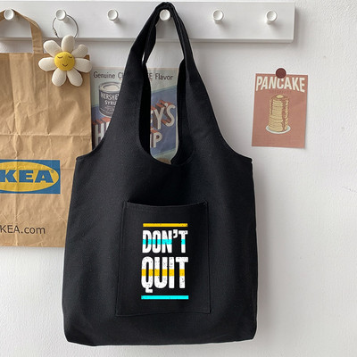 Ženska torba Ležerna velika torba Torba na rame Torba za putnike Torba za kupovinu Ručna torbica Osobnost Ispis uzorka ulične fraze Studentska crna