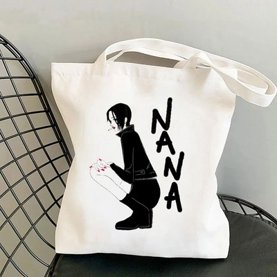 Harajuku Újrafelhasználható Vásárlás Japán Anime Nana Print táska Összehajtható vászon táska Válltáska Tanári könyvtáska Eco utazótáskák