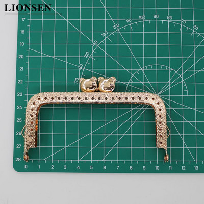 1 DB 8,5 10,5 12,5 CM Világos arany macskafej, kerek és szögletes fém erszénykeret fogantyúja kuplungtáska tartozékokhoz Kiss Clasp Lock