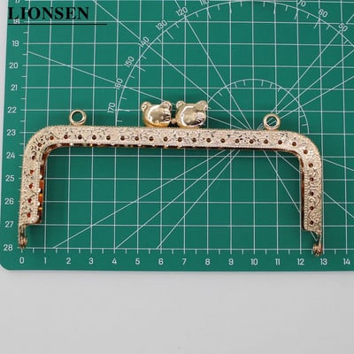 1 DB 8,5 10,5 12,5 CM Világos arany macskafej, kerek és szögletes fém erszénykeret fogantyúja kuplungtáska tartozékokhoz Kiss Clasp Lock